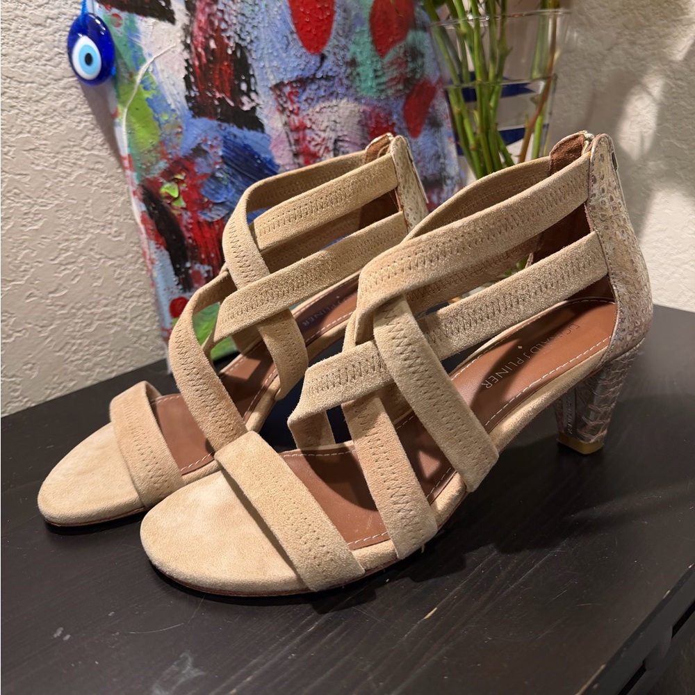 Donald Pliner Beige Strappy Heels